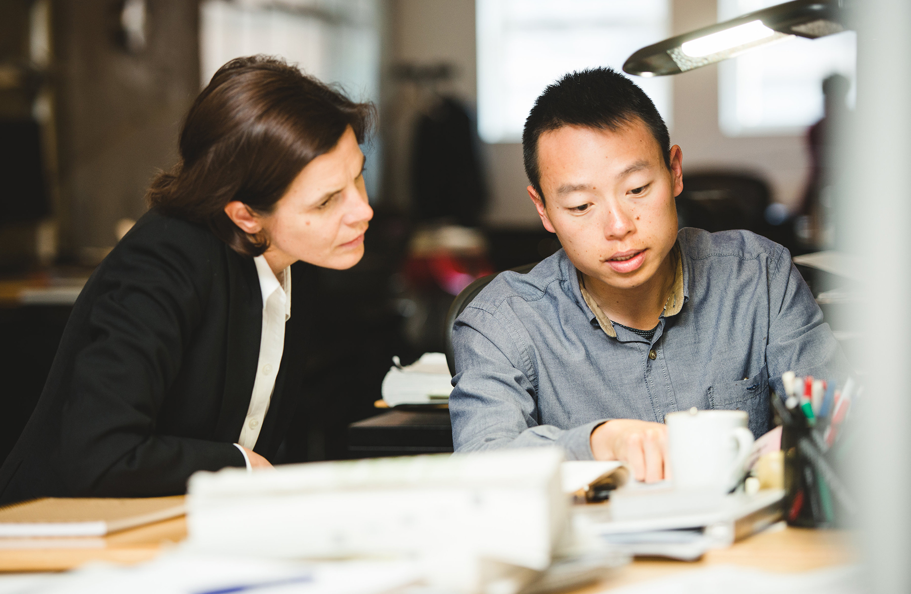 Kathy Wardle mentors staff member