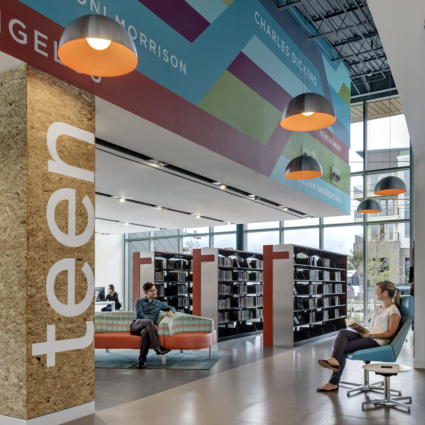 Teen area inside Young Library