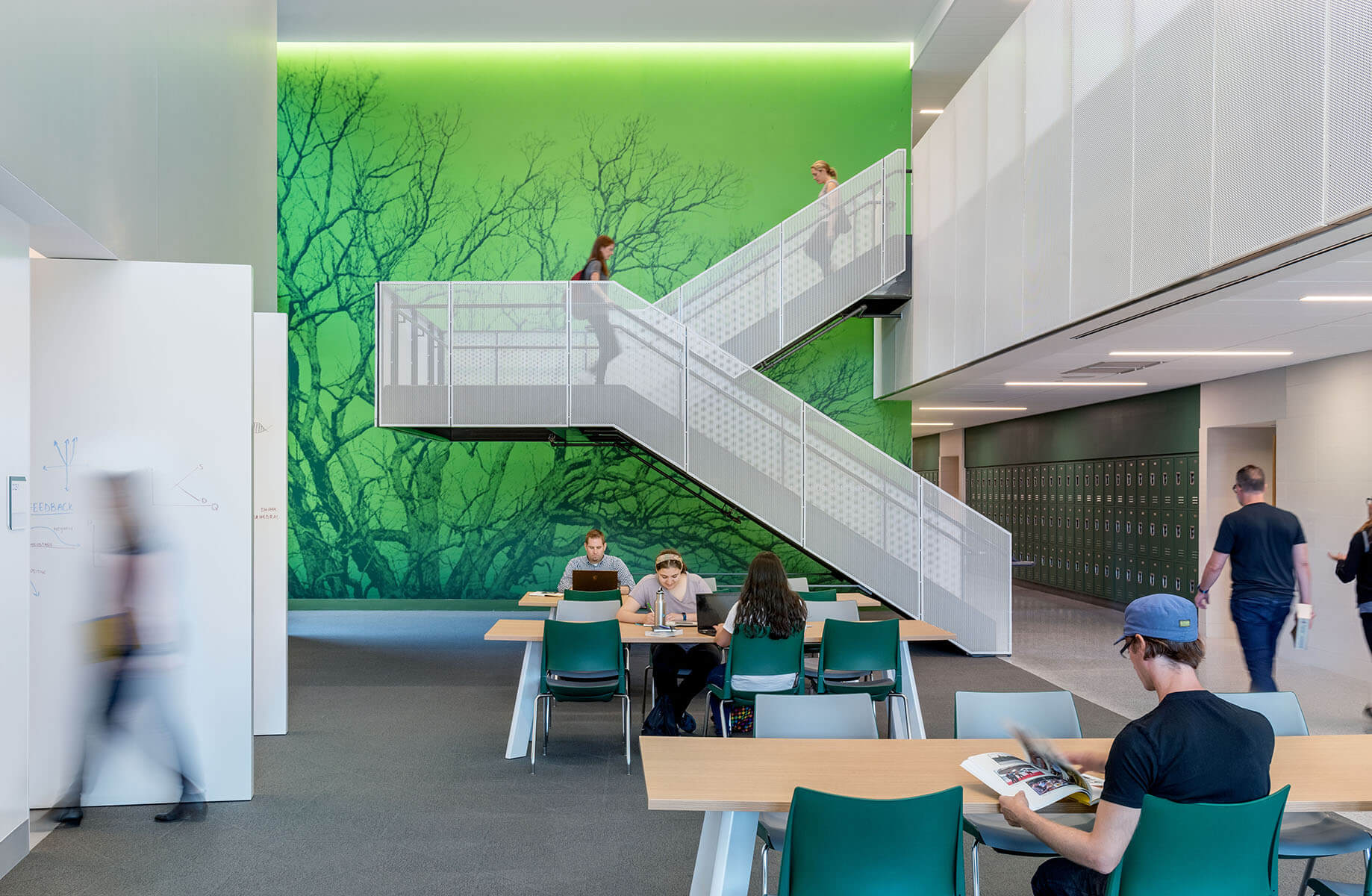 An interdisciplinary hub in the new Billerica Memorial High School