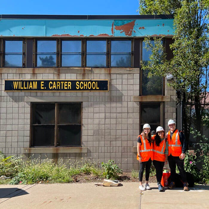 Dr. Eitland and her colleagues at the original Carter School