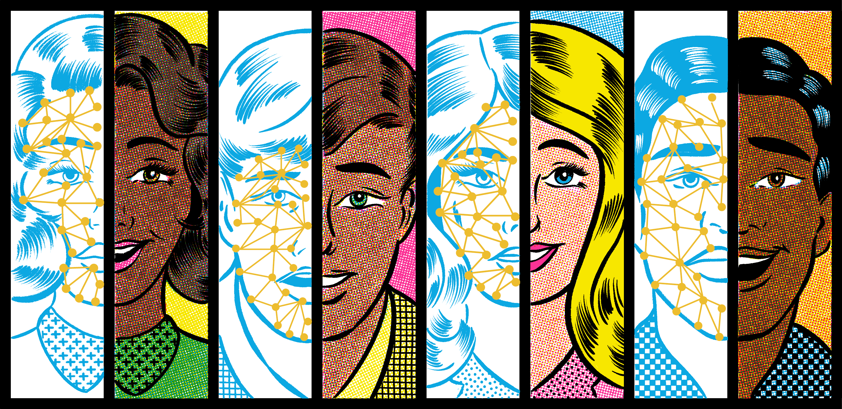Drawing that shows faces expressing emotions