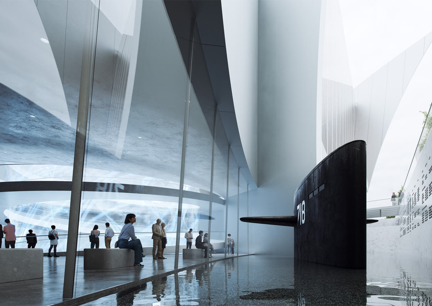Submarine exhibit in concept for navy museum