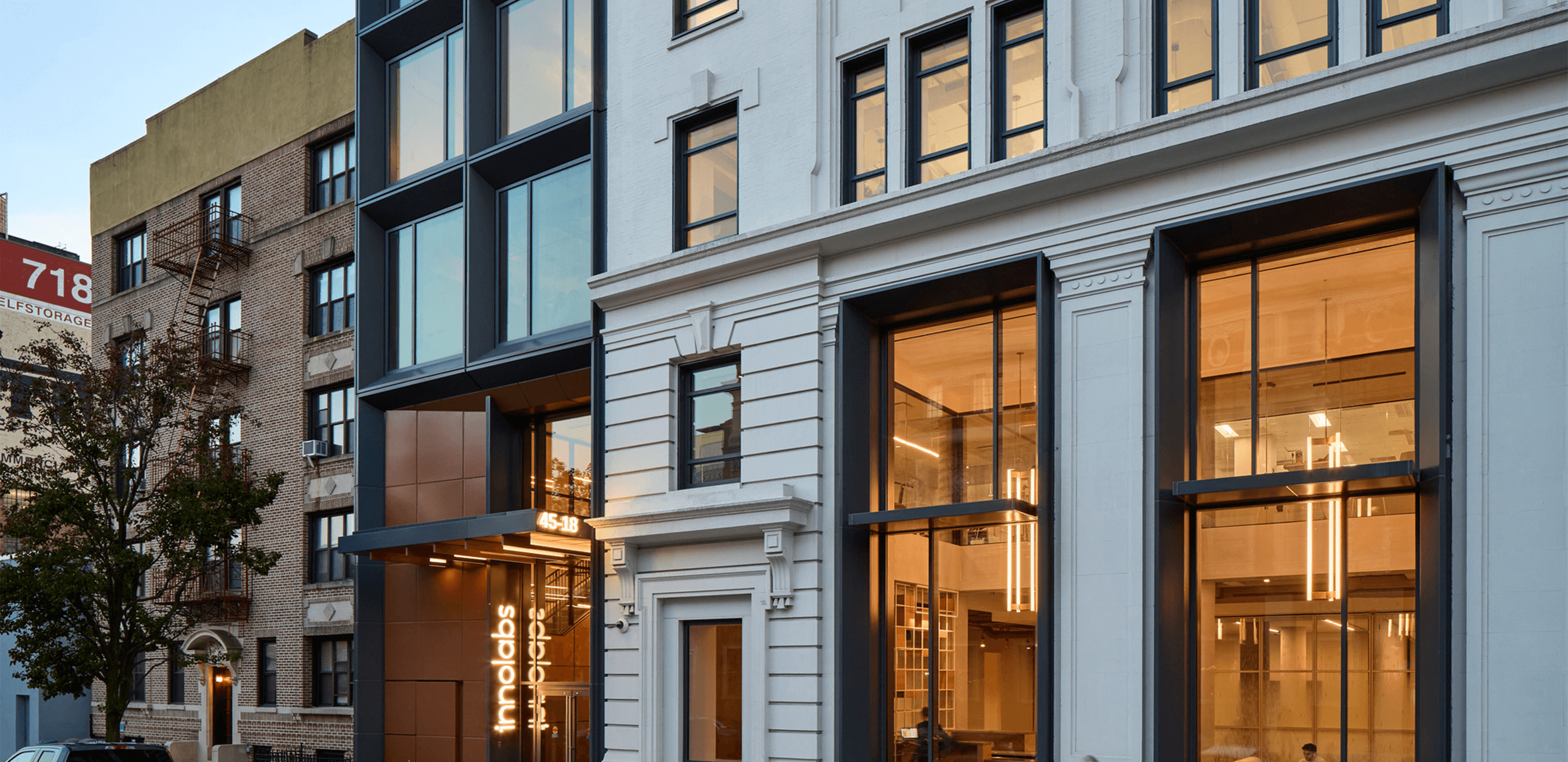 Photo of modern science lab in repurposed 100-year-old office building in New York.