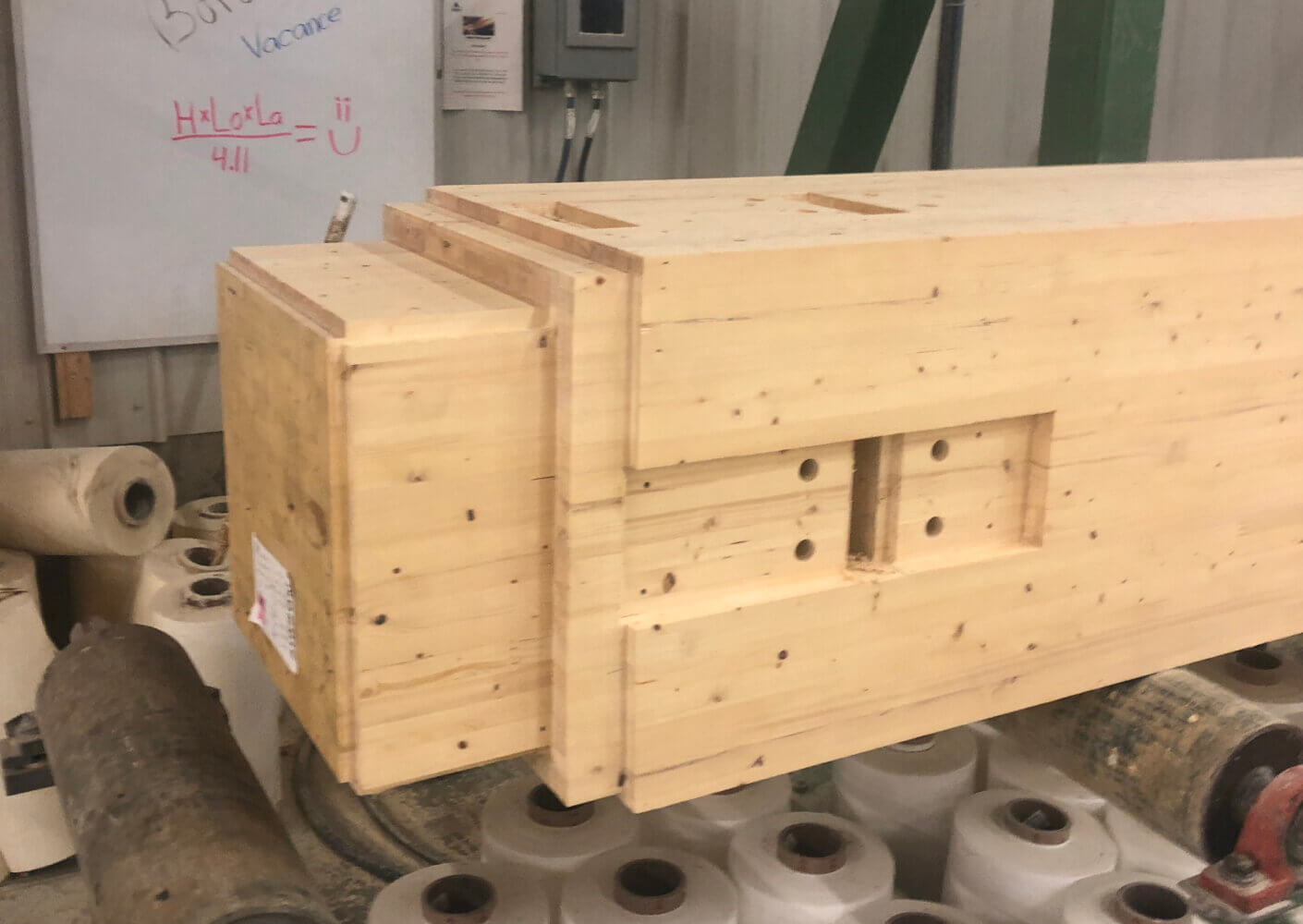 Specific notches and holes for CLT lumber at Nordic Structures