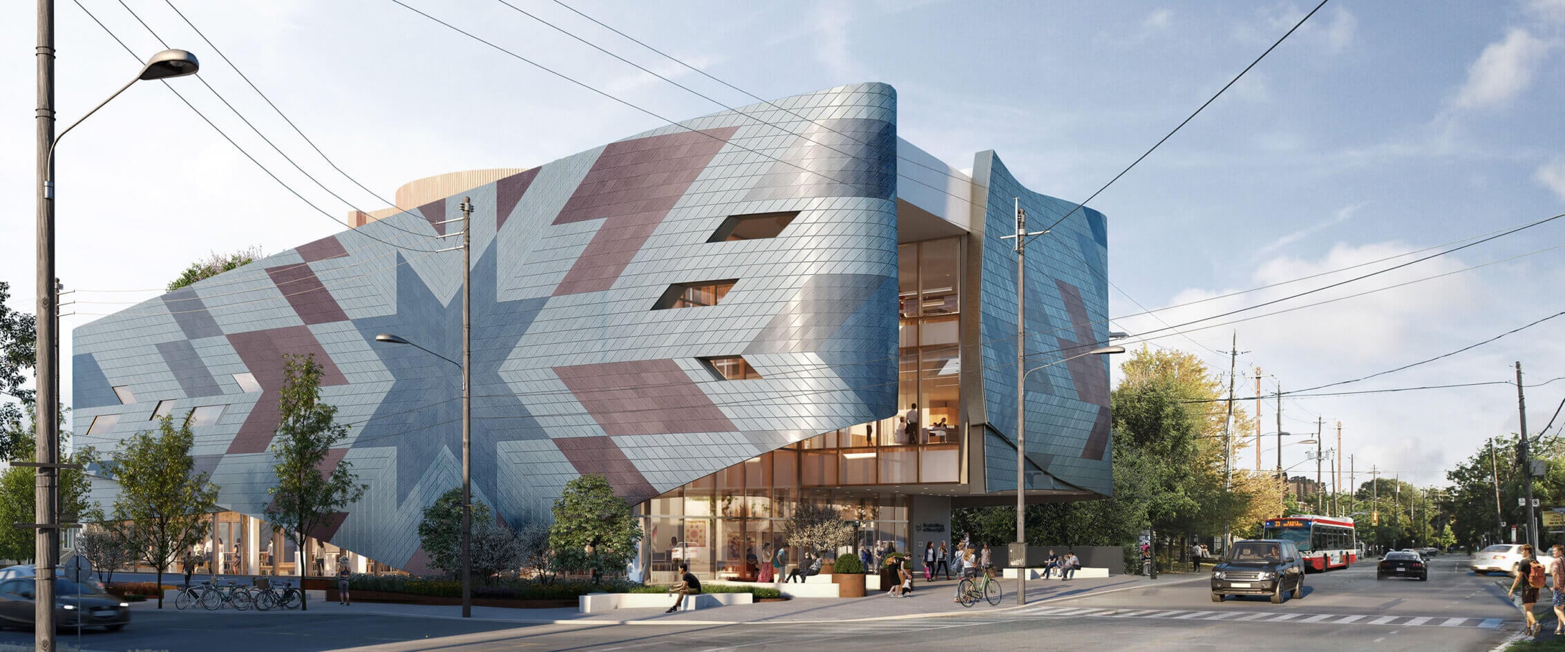Designed in partnership with indigenous architect Eladia Smoke, Dawes Road Library elegantly pays homage to local indigenous culture with a facade reminiscent of a star blanket, a traditional gift in some indigenous communities.